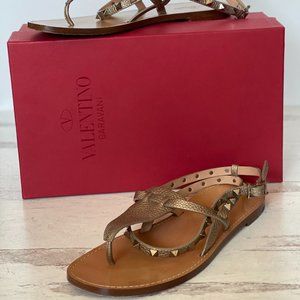 VALENTINO BRONZE GLADIATOR SANDALS SIZE 39